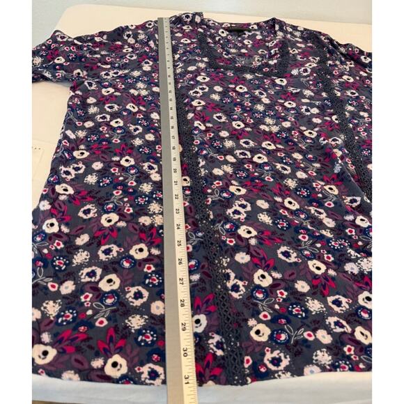 Lane Bryant Purple Floral Long Sleeve Peasant Tunic Women's Plus 22/24 Boho - Picture 10 of 12